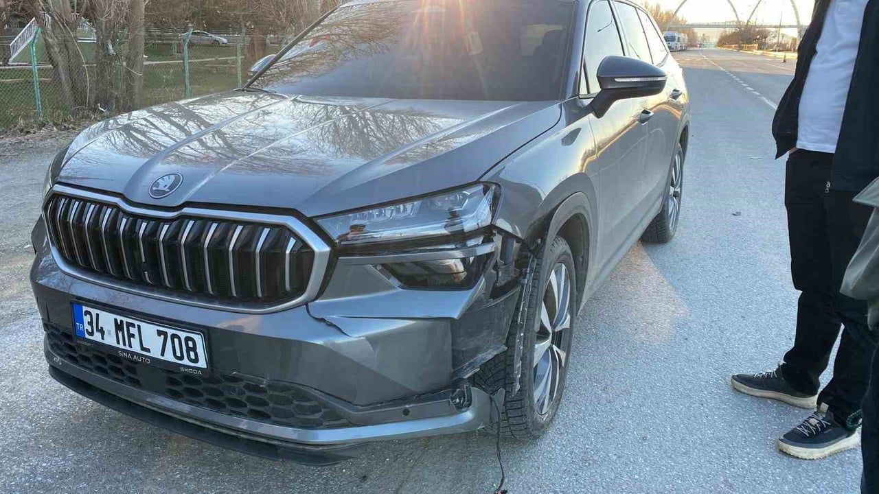 MUŞ'TA YOLUN KARŞISINA GEÇEN KÖPEĞE OTOMOBİL ÇARPTI