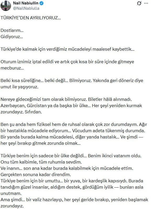 NAİL NABİULLİN'UN PAYLAŞIMI