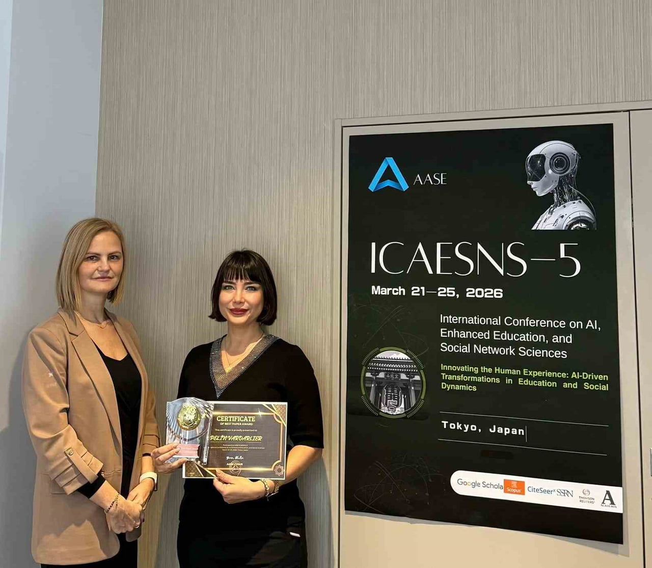 TÜRK AKADEMİSYENE JAPONYA’DA "EN İYİ BİLDİRİ" ÖDÜLÜ