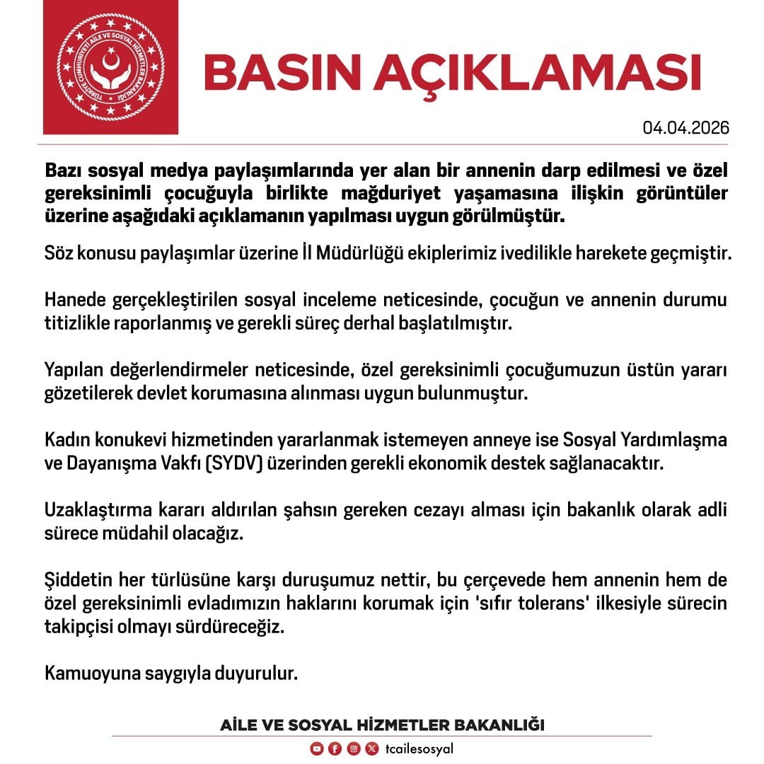 AİLE VE SOSYAL HİZMETLER BAKANLIĞI TARAFINDAN DARP EDİLEN BİR ANNE VE ÖZEL GEREKSİNİMLİ ÇOCUĞUYLA...