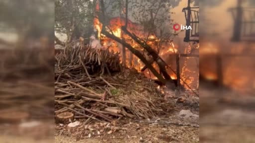 Alanya'da korkutan müstakil ev yangını