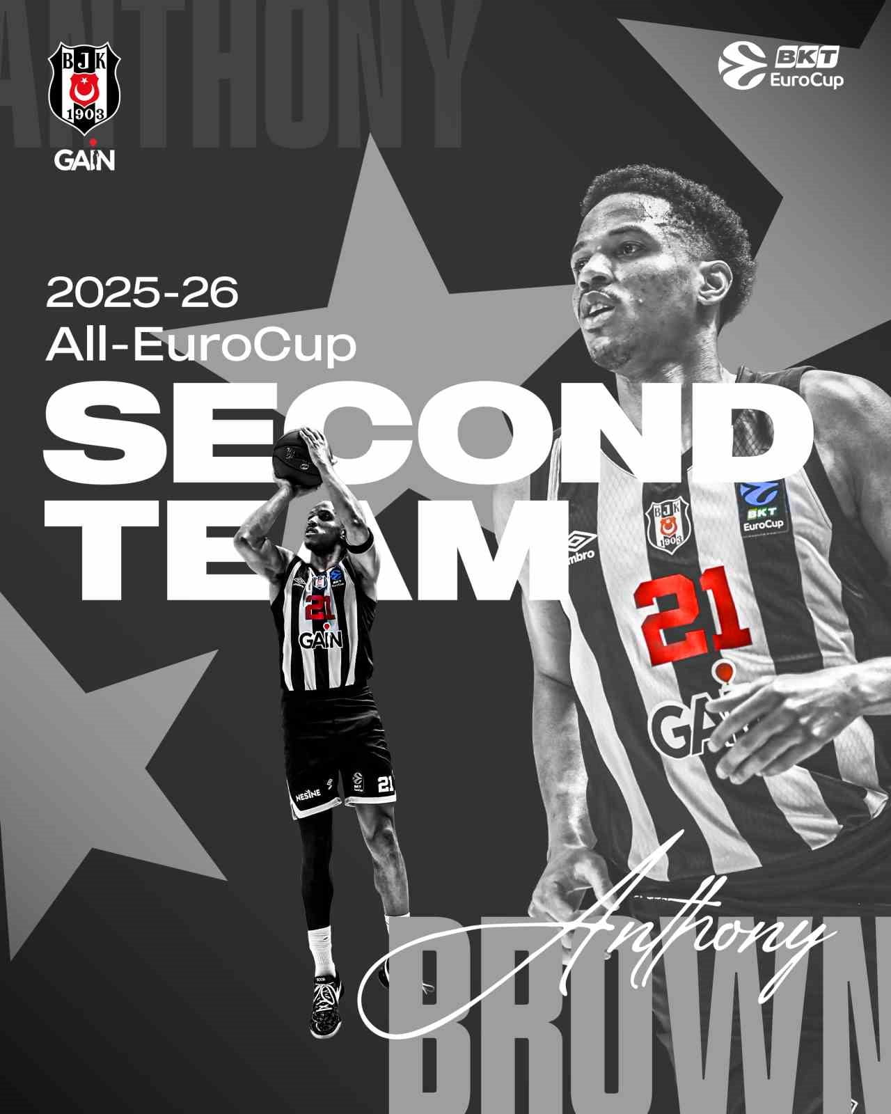ANTHONY BROWN, "ALL-EUROCUP 2ND TEAM" KARMASINA SEÇİLDİ