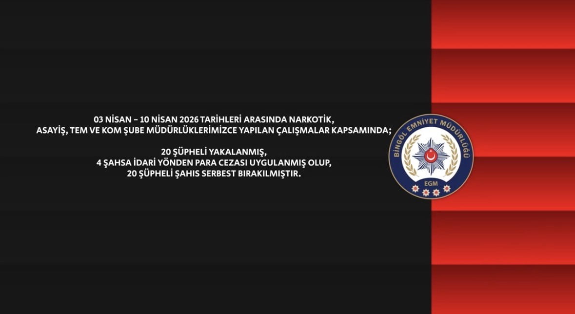 BİNGÖL’DE BİR HAFTADA 27 ARANAN ŞAHIS YAKALANDI
