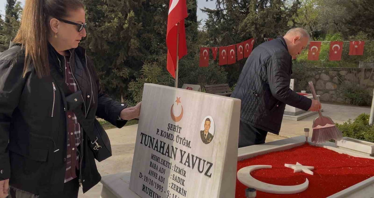 BURSA’DA ŞEHİT MEZARLIĞINA GİREREK ŞEHİDE AİT KOMANDO HEYKELİNİ ÇALAN ŞAHIS, GÜVENLİK KAMERASINA...