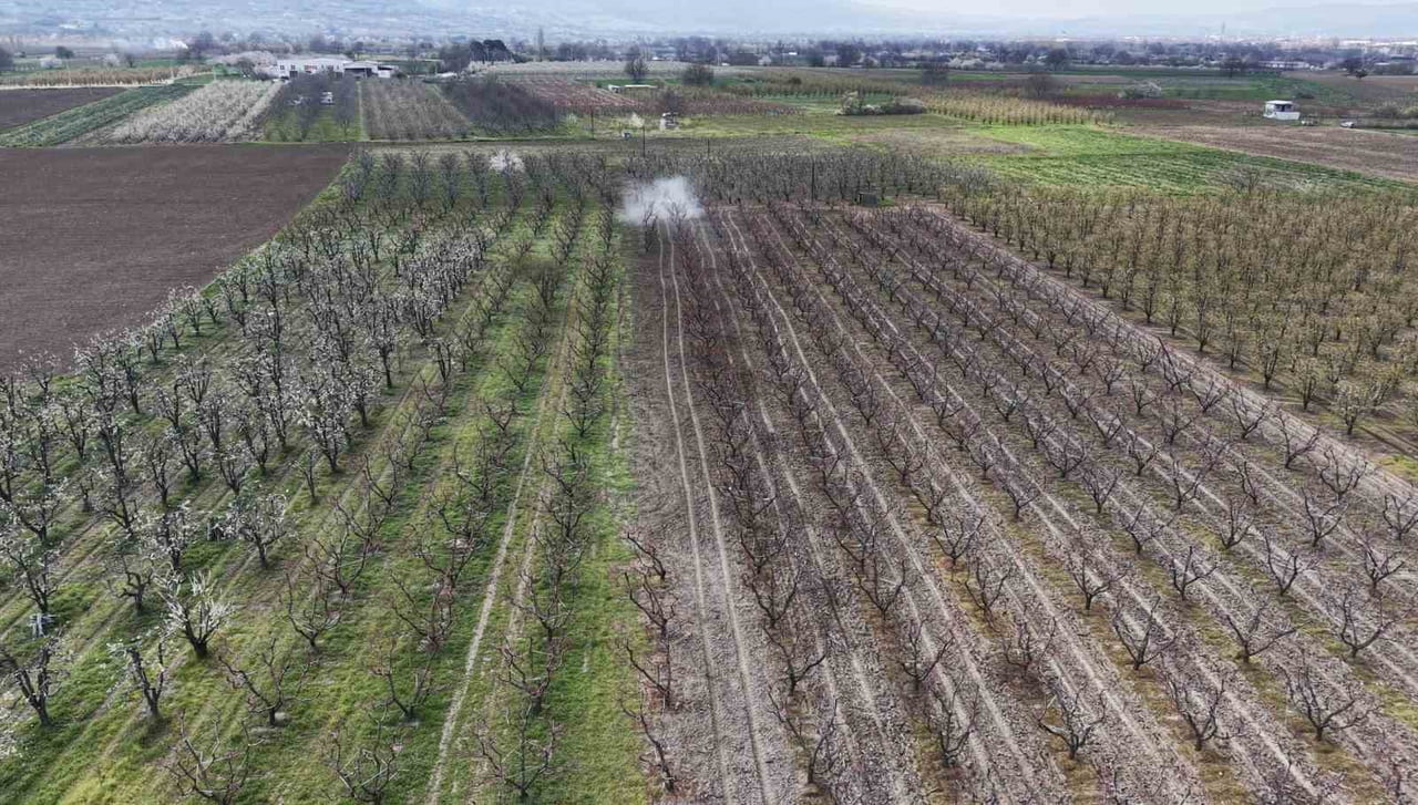 BURSA’NIN İNEGÖL İLÇESİNDE BAHARIN GELİŞİYLE BİRLİKTE ÇİÇEK AÇAN MEYVE AĞAÇLARI ADETA GÖRSEL ŞÖLEN...
