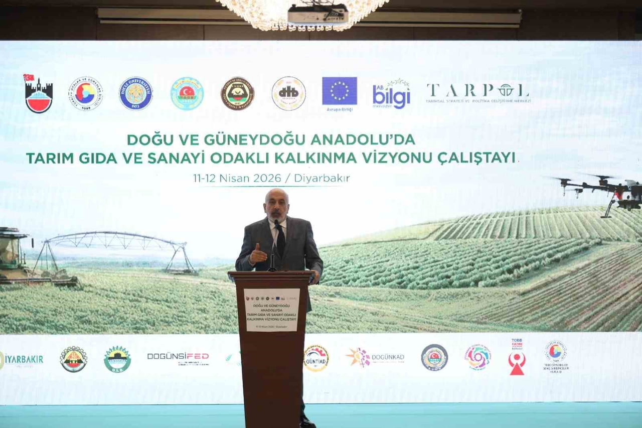 ÇALIŞTAYDA KONUŞAN DİYARBAKIR TİCARET VE SANAYİ ODASI (DTSO) BAŞKANI MEHMET KAYA, TARIMIN...