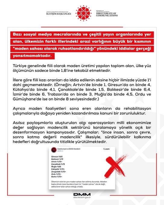 DEZENFORMASYONLA MÜCADELE MERKEZİ (DMM), BAZI SOSYAL MEDYA MECRALARINDA VE ÇEŞİTLİ YAYIN...
