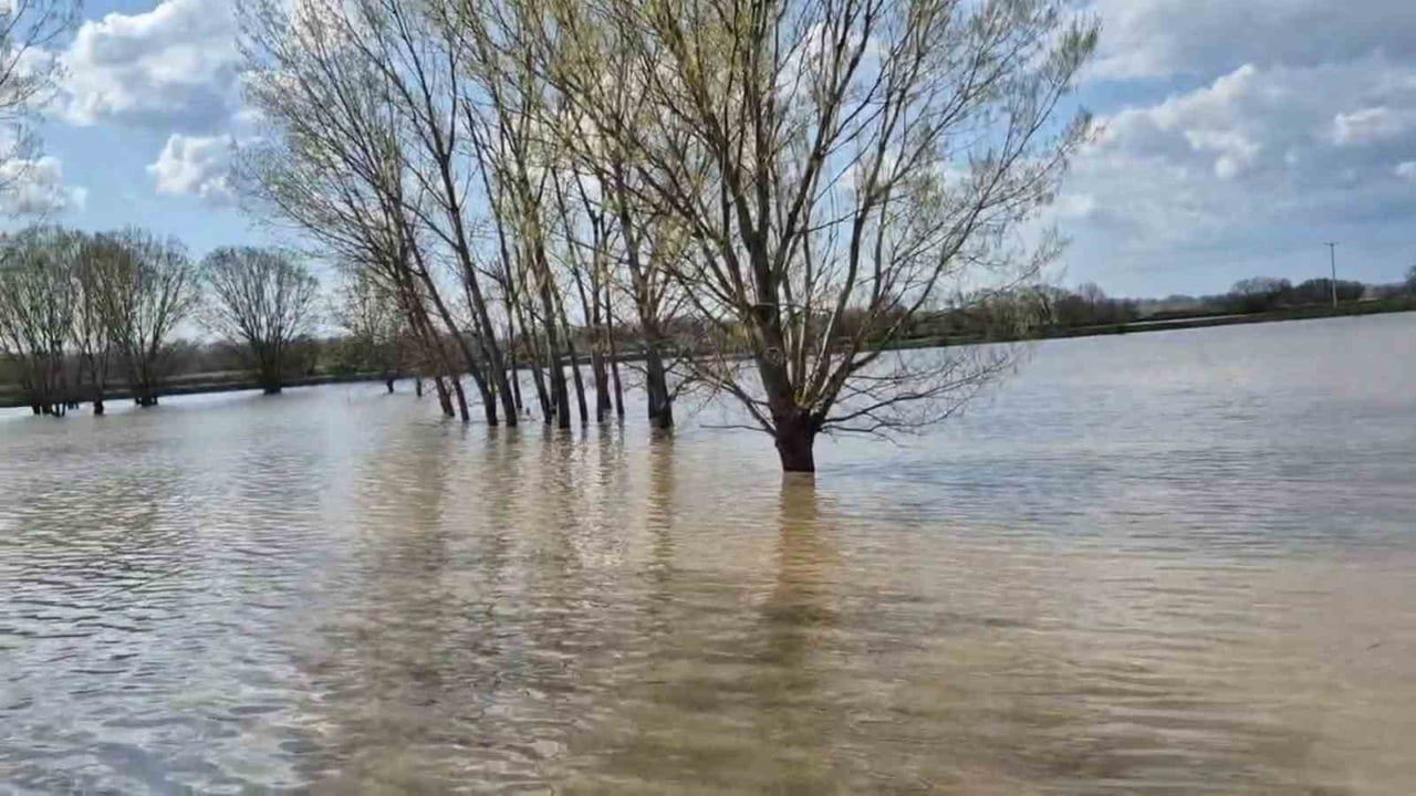 EDİRNE'DE ETKİLİ OLAN YAĞIŞLAR, MERİÇ NEHRİ'NİN DEBİSİNİN YÜKSELMESİNE SEBEP OLDU. TAŞKIN SULARI...
