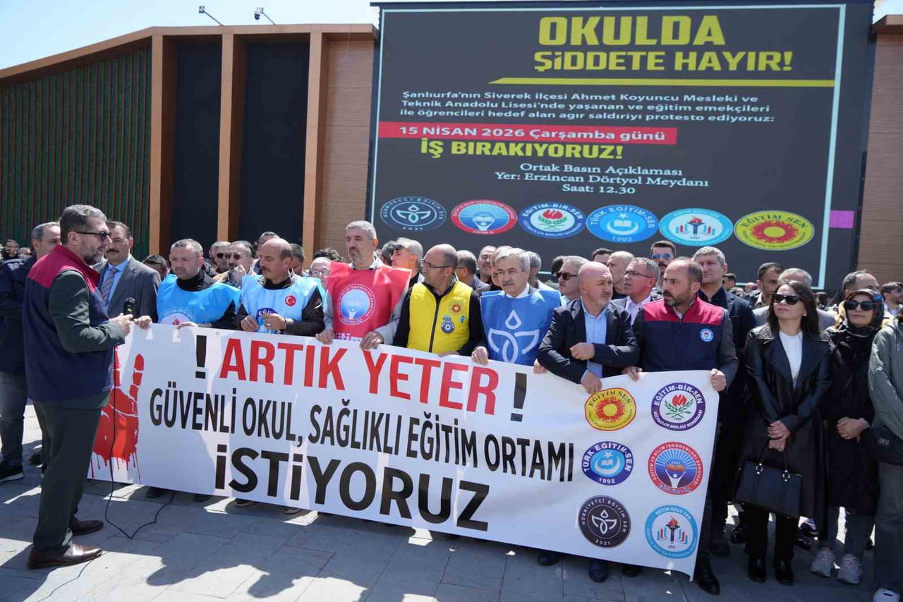 ERZİNCAN’DA EĞİTİM SENDİKALARI VE ÖĞRETMENLER, FARKLI İLLERDE OKULLARDA YAŞANAN SALDIRILARI...