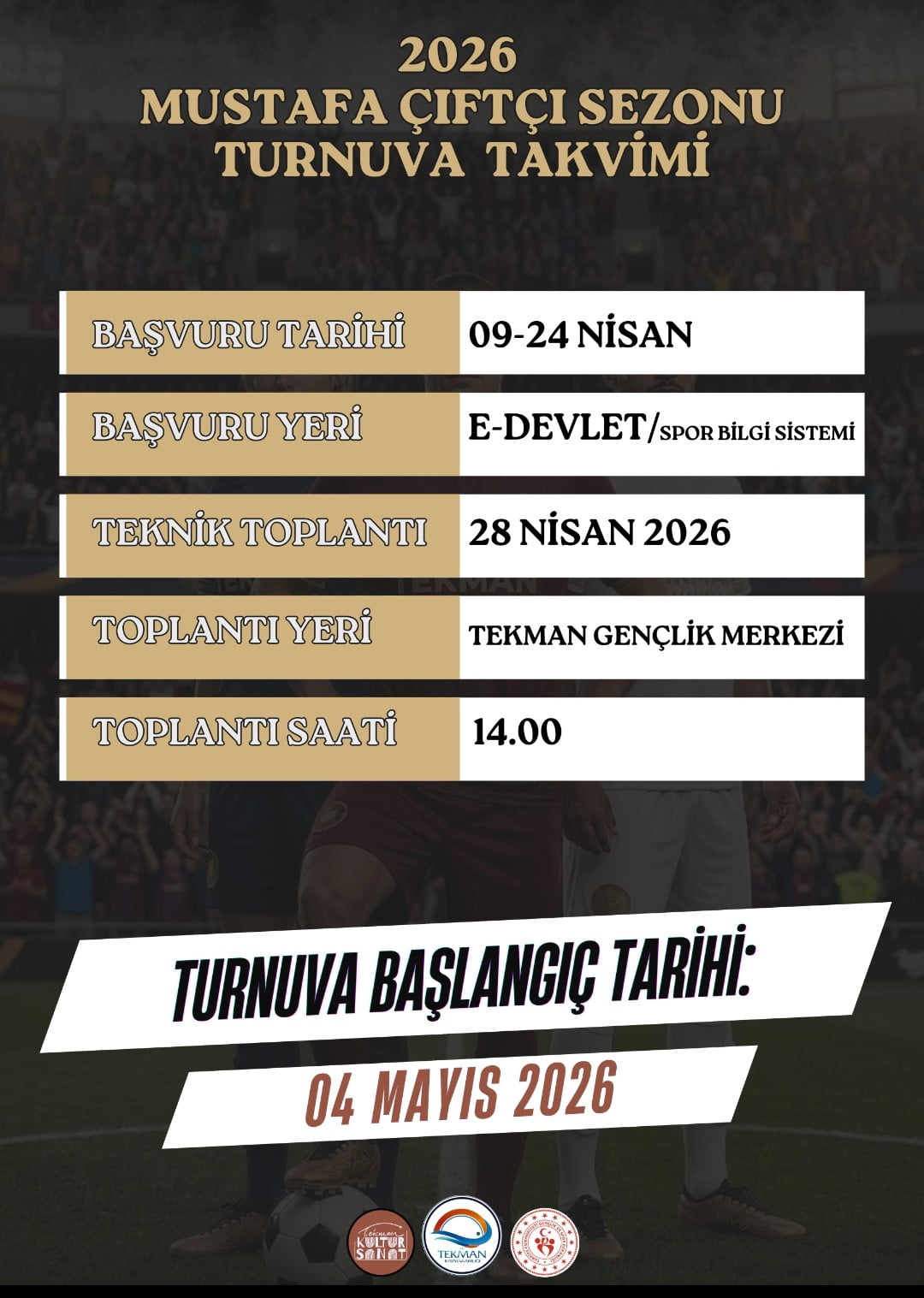 ERZURUM’UN TEKMAN İLÇESİNDE 2026 MUSTAFA ÇİFTÇİ FUTBOL TURNUVASI DÜZENLENDİ.