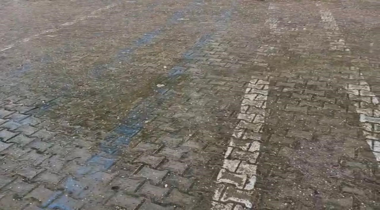 GAZİANTEP'İN YAVUZELİ İLÇESİNDE SAĞANAK YAĞIŞLA BİRLİKTE NOHUT BÜYÜKLÜĞÜNDE DOLU...