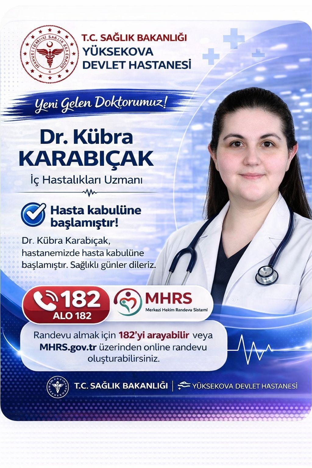 HAKKARİ’NİN YÜKSEKOVA DEVLET HASTANESİ'NE 10 YENİ UZMAN HEKİMİN ATANMASIYLA BİRLİKTE HASTANEDEKİ...