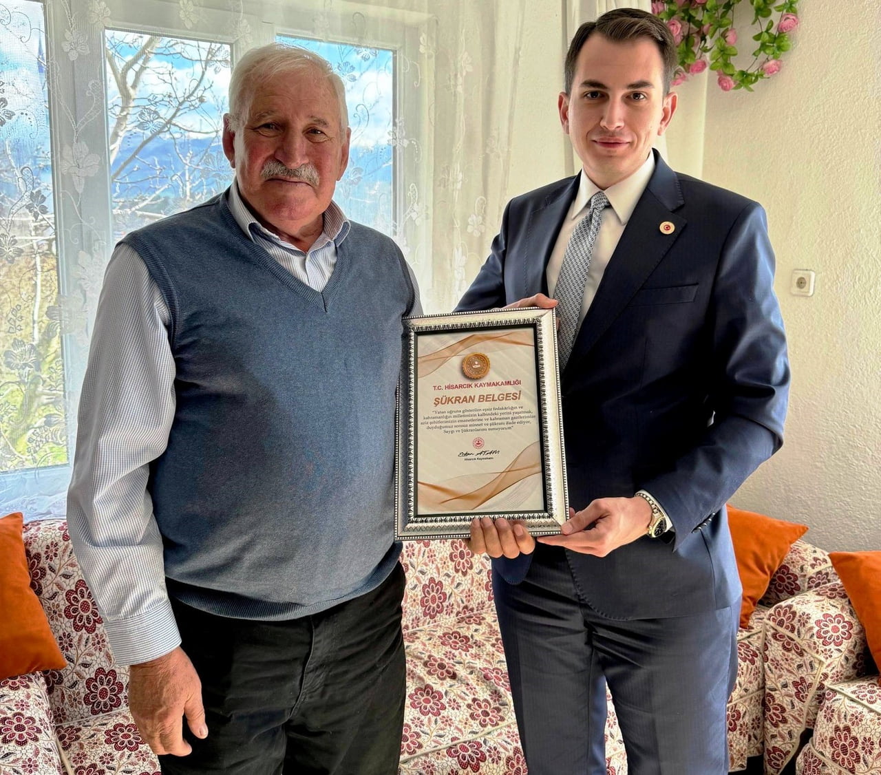 HİSARCIK’TA GAZİLERE ŞÜKRAN BELGESİ