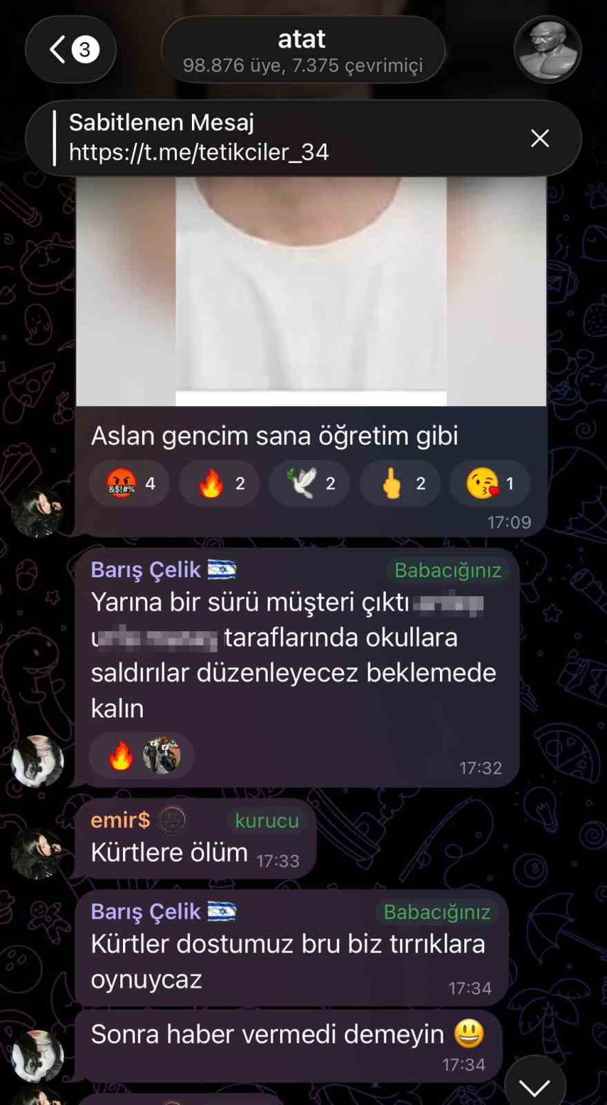 KAHRAMANMARAŞ VE ŞANLIURFA’DA MEYDANA GELEN OKUL SALDIRILARI SONRASI TELEGRAM GRUPLARINDA...