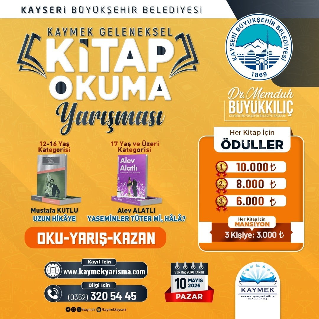 KAYSERİ BÜYÜKŞEHİR BELEDİYESİ BÜNYESİNDEKİ KAYMEK A.Ş., GELENEKSEL HALE GETİRDİĞİ KİTAP OKUMA...