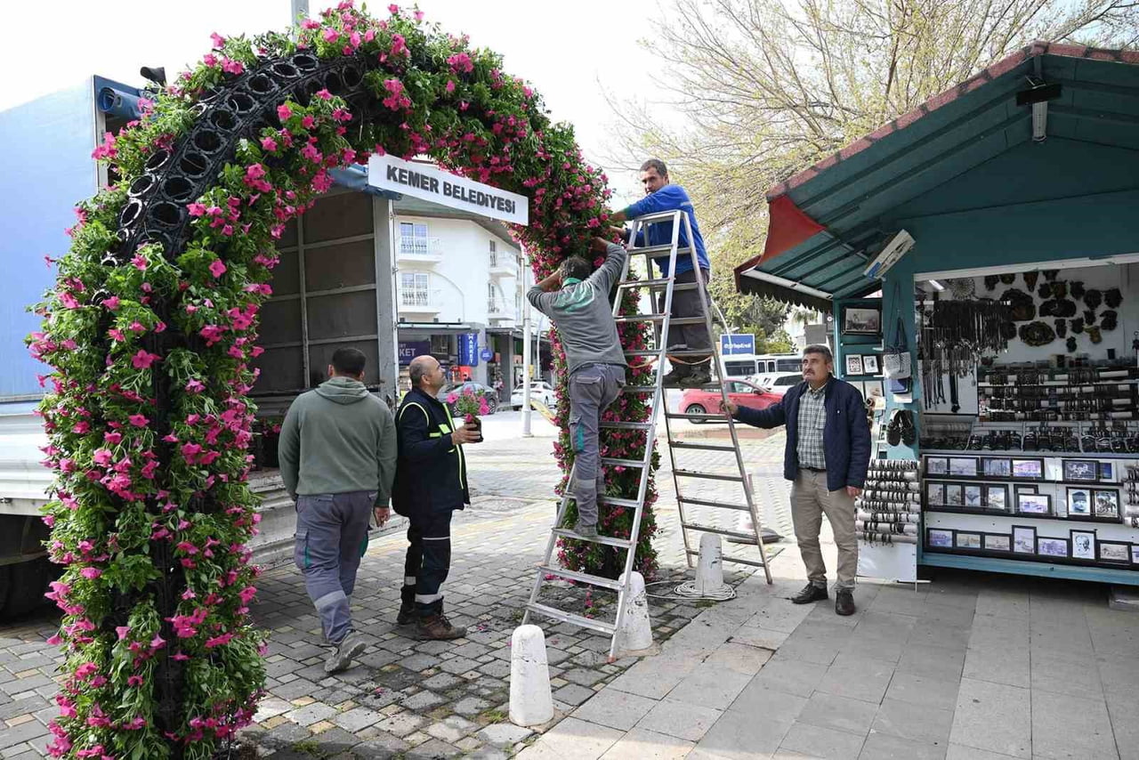 KEMER GENELİNDE PETUNYA ÇİÇEKLERİYLE PEYZAJ DÜZENLEMELERİ GERÇEKLEŞTİRİLİYOR.
