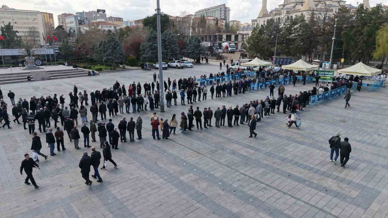 KIRIKKALE'DE ÜCRETSİZ DAĞITILAN 20 BİN ÇAM FİDANI KISA SÜREDE TÜKENDİ.
