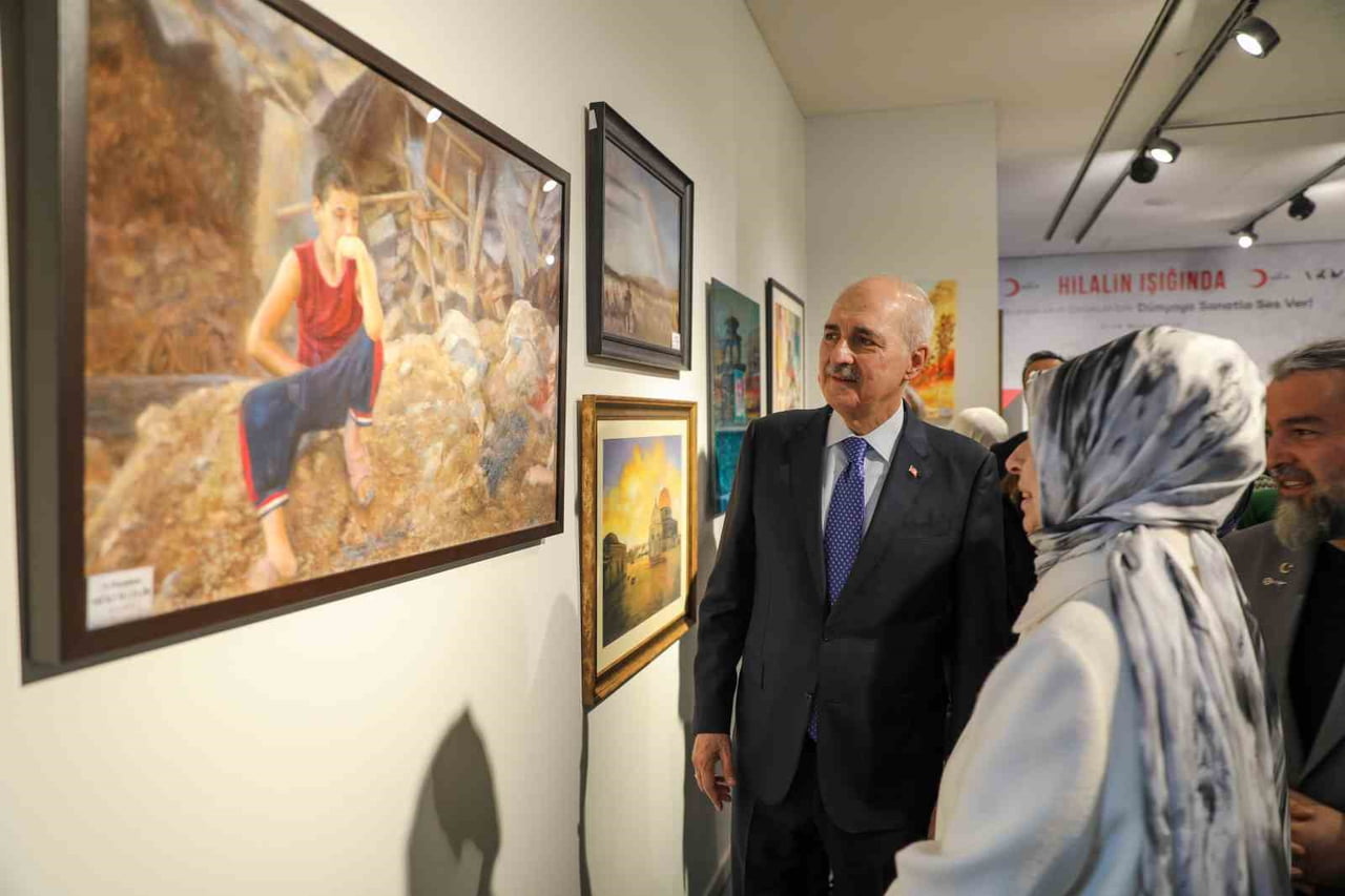 "GAZZELİ ANNE VE ÇOCUKLAR İÇİN DÜNYAYA SES VER" TEMALI KARMA SANAT SERGİSİNİN AÇILIŞINA TÜRKİYE...