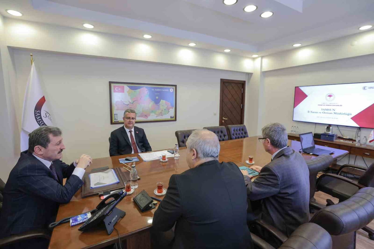 SAMSUN VALİSİ ORHAN TAVLI BAŞKANLIĞINDA DÜZENLENEN TOPLANTIYA İLGİLİ KURUM MÜDÜRLERİ...