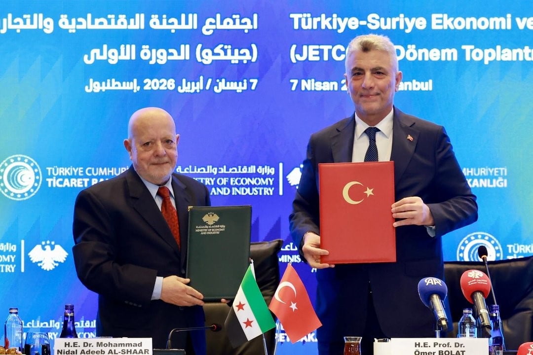 TİCARET BAKANI ÖMER BOLAT, SURİYE EKONOMİ VE SANAYİ BAKANI NİDAL EL-ŞA'AR VE BERABERİNDEKİ HEYET...