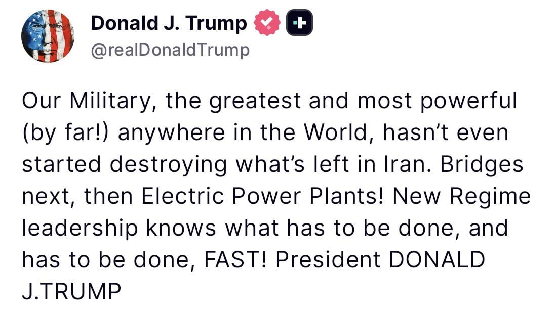 TRUMP’TAN İRAN’A UYARI "SIRADA KÖPRÜLER, ARDINDAN ELEKTRİK SANTRALLERİ VAR"