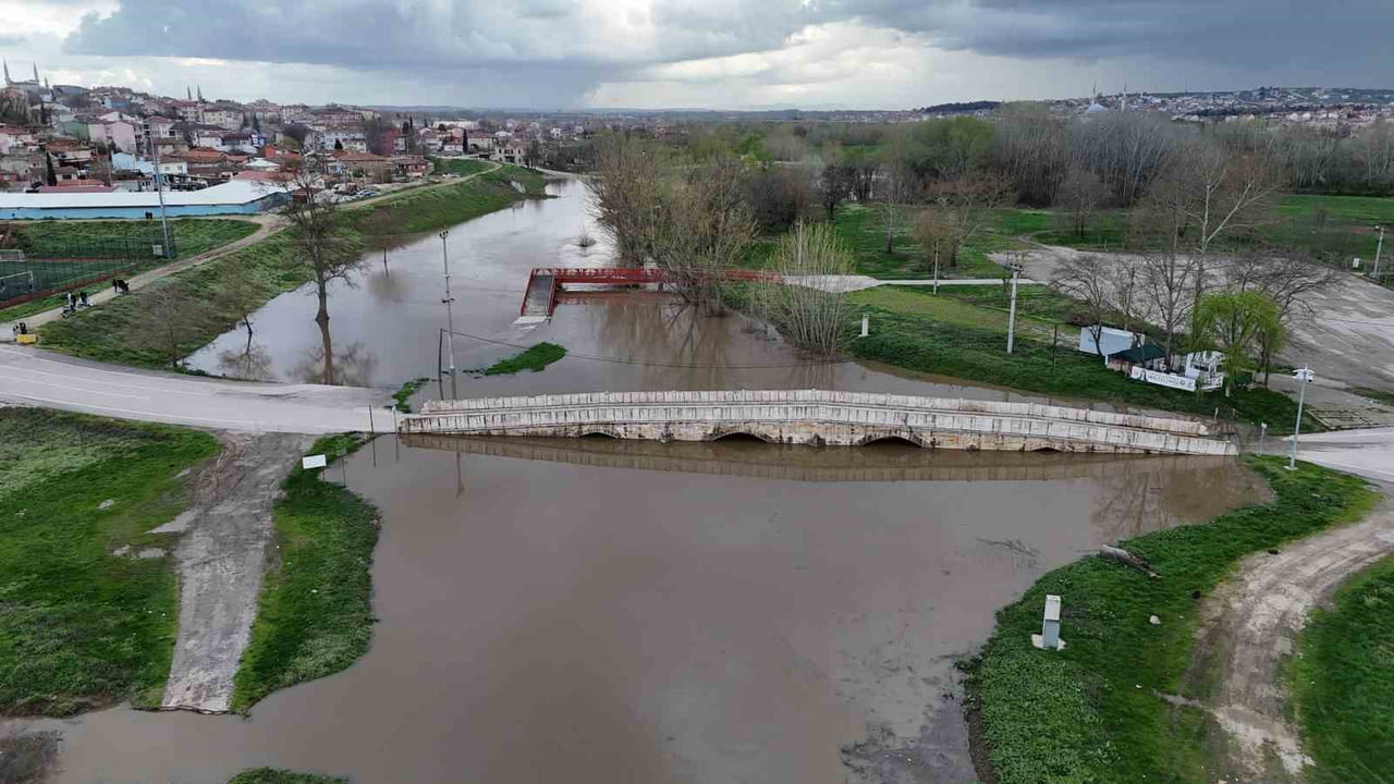 TUNCA NEHRİ TAŞTI, SARAYİÇİ HAVADAN GÖRÜNTÜLENDİ