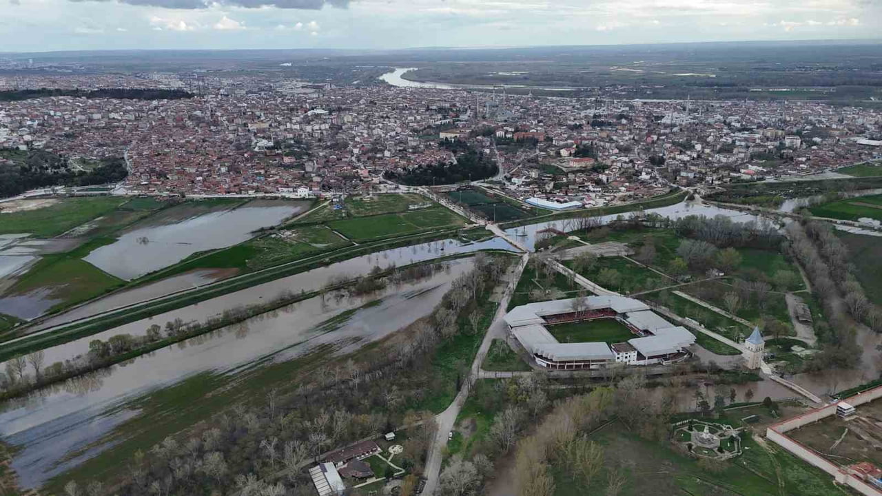 TUNCA NEHRİ TAŞTI, SARAYİÇİ HAVADAN GÖRÜNTÜLENDİ