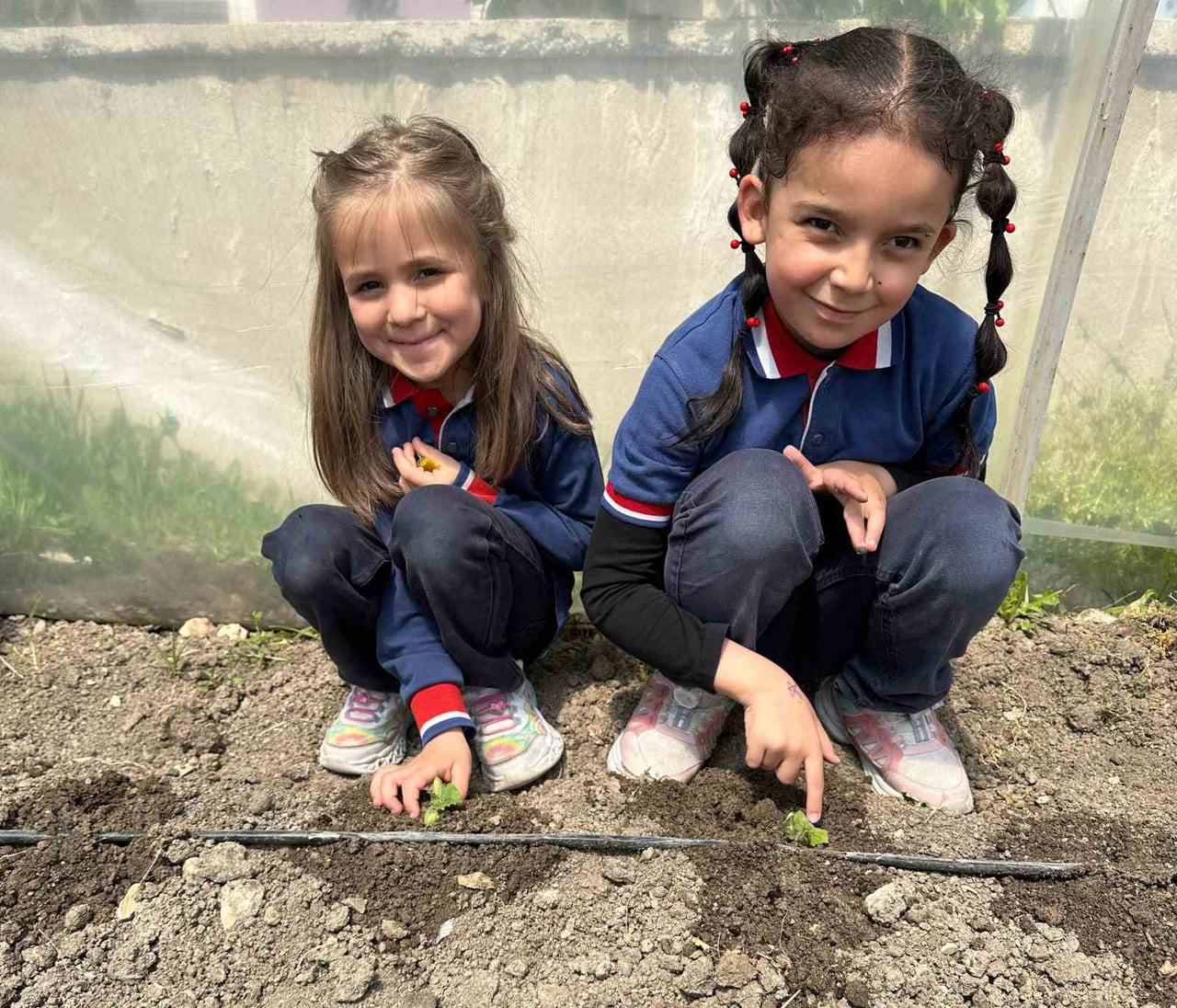 ALTINTAŞ’TA MİNİK ÖĞRENCİLER SALATALIK FİDELERİNİN EKİMİNİ GERÇEKLEŞTİRDİ