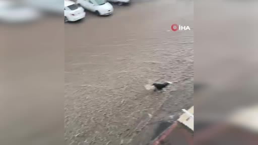 Ankara’da vatandaşlar selde sürüklendi, yolları göle çevirdi