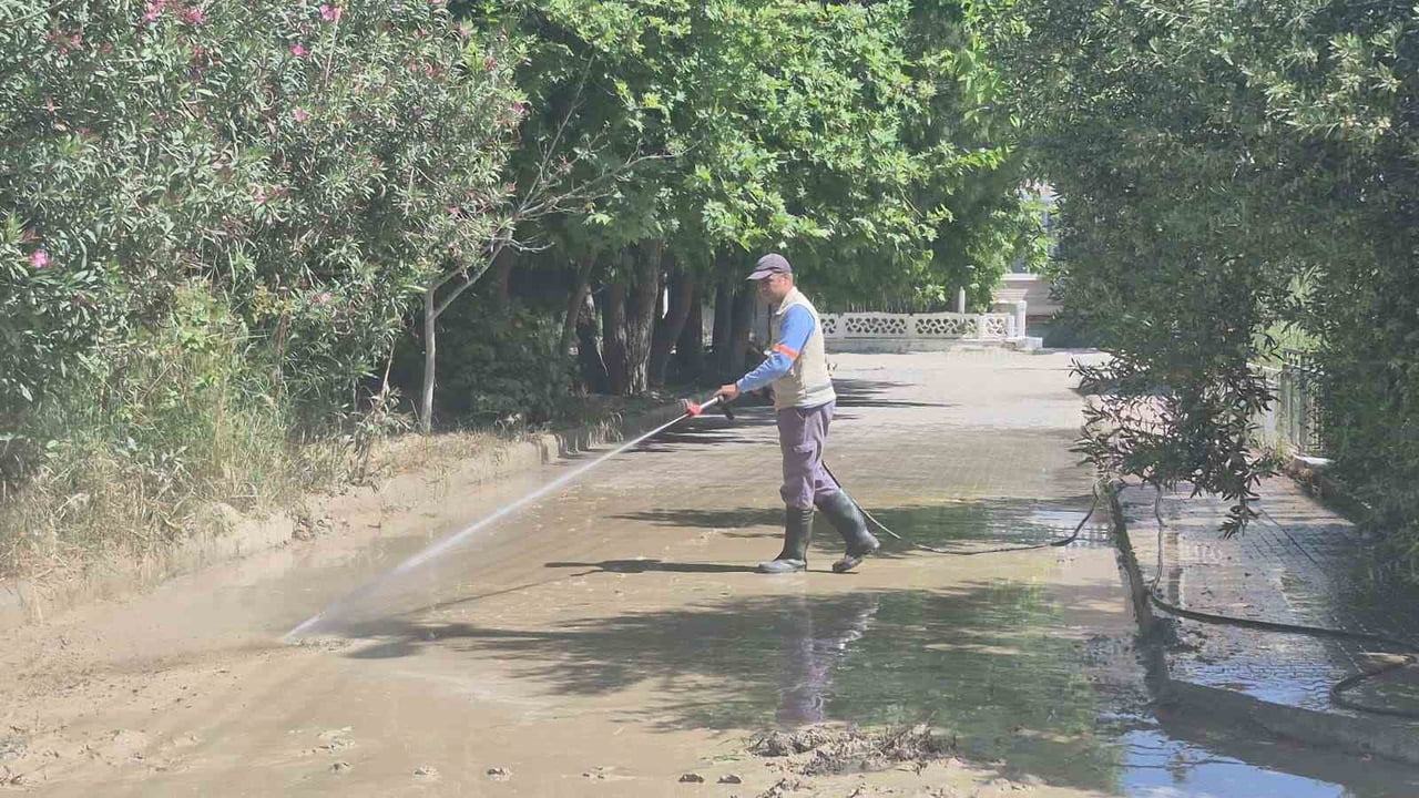 AYDIN'IN KUŞADASI İLÇESİNE BAĞLI DAVUTLAR MAHALLESİ'NDE YAKLAŞAN KURBAN BAYRAMI ÖNCESİNDE BELEDİYE...