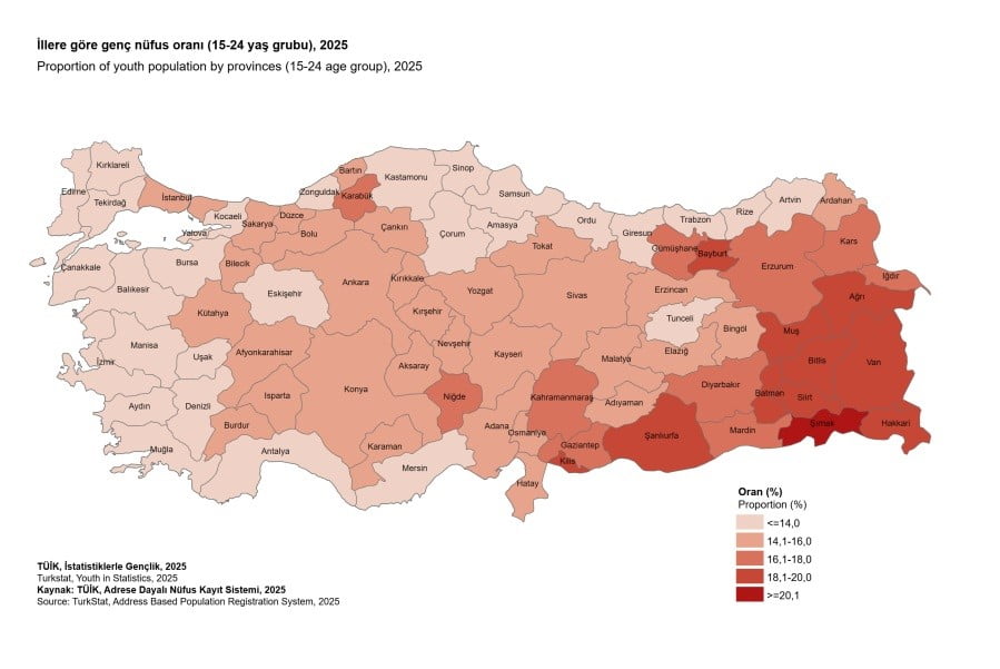 AYDIN’DA 15-24 YAŞ ARALIĞINDAKİ GENÇ NÜFUS 146 BİN 843 KİŞİ OLURKEN, GENÇLERİN TOPLAM NÜFUSA ORANI...