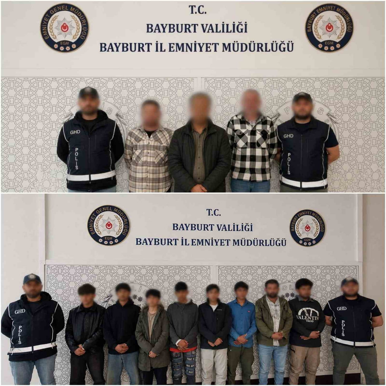 BAYBURT'TA 8 DÜZENSİZ GÖÇMEN YAKALANDI