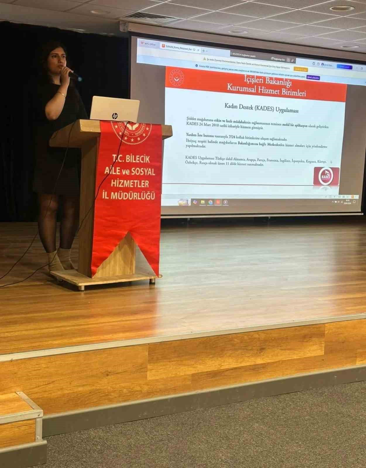 BİLECİK'TE KADINA YÖNELİK ŞİDDETLE MÜCADELE SEMİNERİ