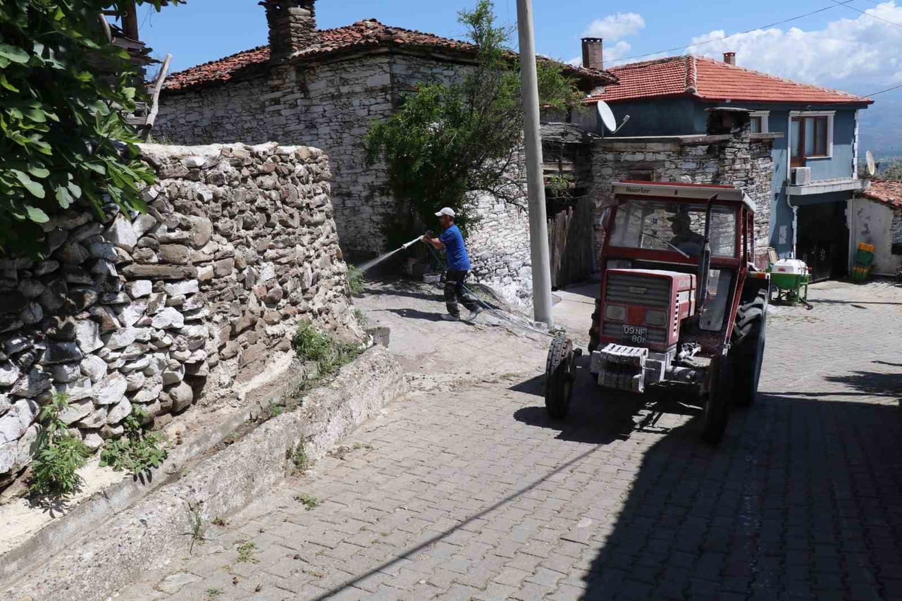 BOZDOĞAN’DA HAŞEREYE KARŞI KİREÇLEME ÇALIŞMALARI SÜRÜYOR