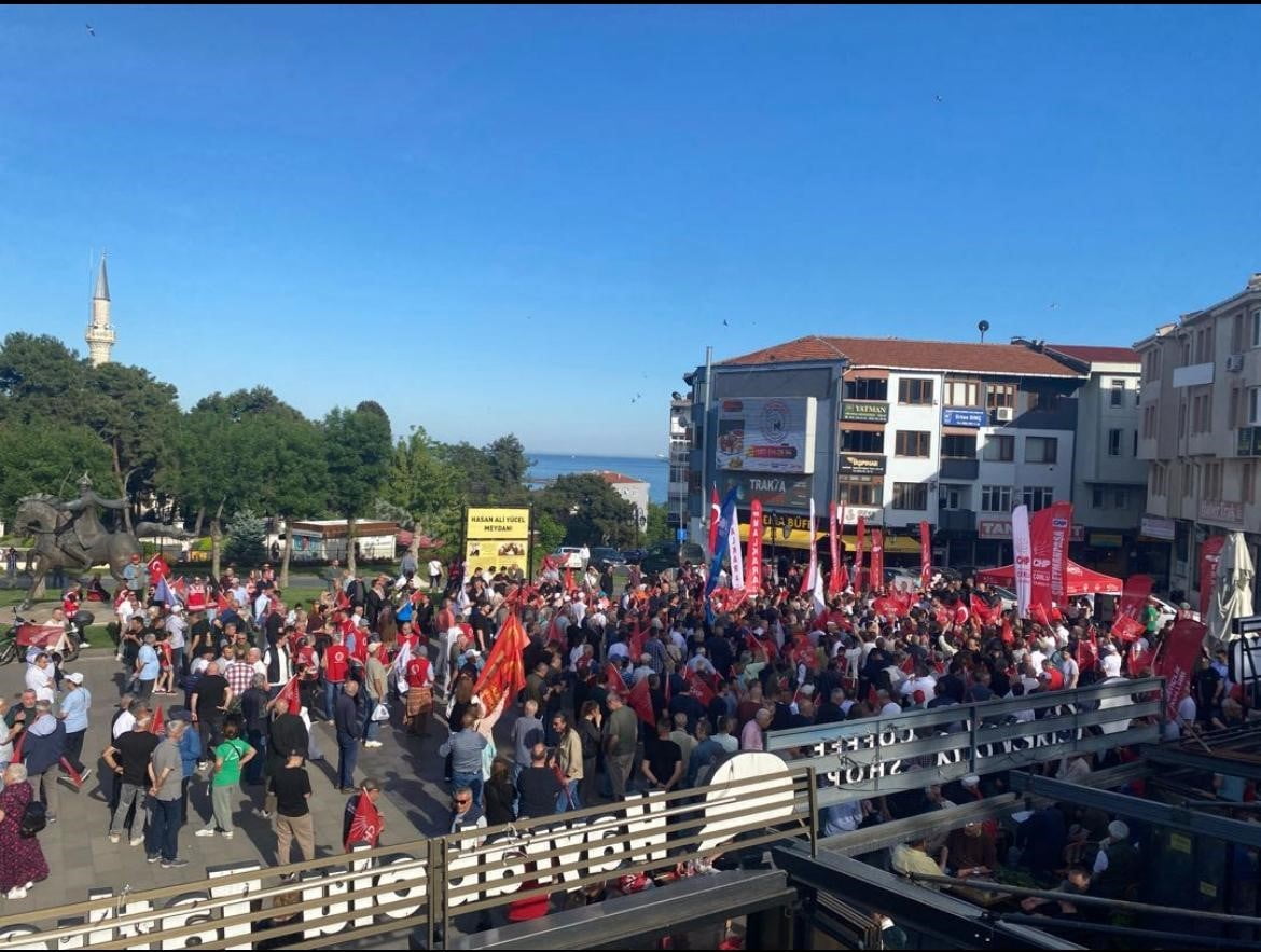 CHP TEKİRDAĞ İL ÖRGÜTÜ TARAFINDAN SÜLEYMANPAŞA İLÇESİ HASAN ALİ YÜCEL MEYDANINDA DÜZENLENEN...
