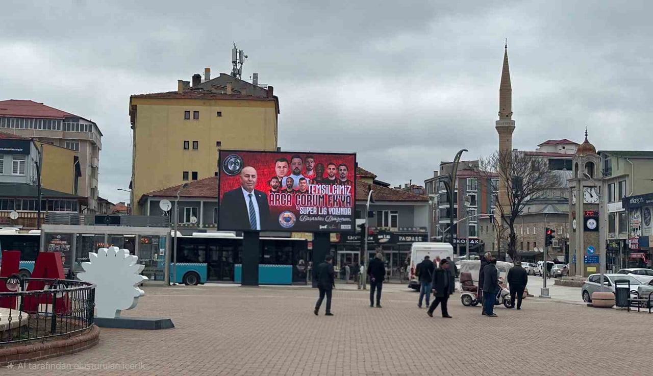 ÇORUM FK’NIN BODRUM FK İLE OYNAYACAĞI PLAY-OFF YARI FİNAL MAÇI, ALACA İLÇESİNDEKİ DEV EKRANDA...