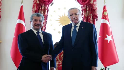 Cumhurbaşkanı Recep Tayyip Erdoğan, Irak Kürt Bölgesel Yönetimi (IKBY) Başbakanı Mesrur Barzani...