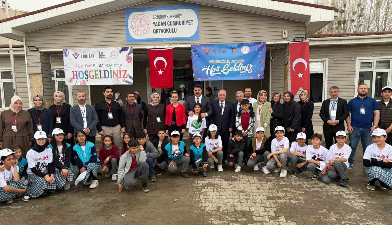 ERZURUM’UN KÖPRÜKÖY İLÇESİNDE YAĞAN CUMHURİYET ORTAOKULU TARAFINDAN DÜZENLENEN TÜBİTAK 4006 BİLİM...