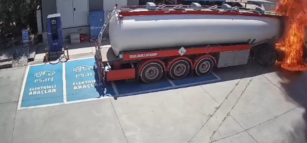 FETHİYE’DEKİ TANKER YANGINININ GÜVENLİK KAMERA KAYITLARI ORTAYA ÇIKTI