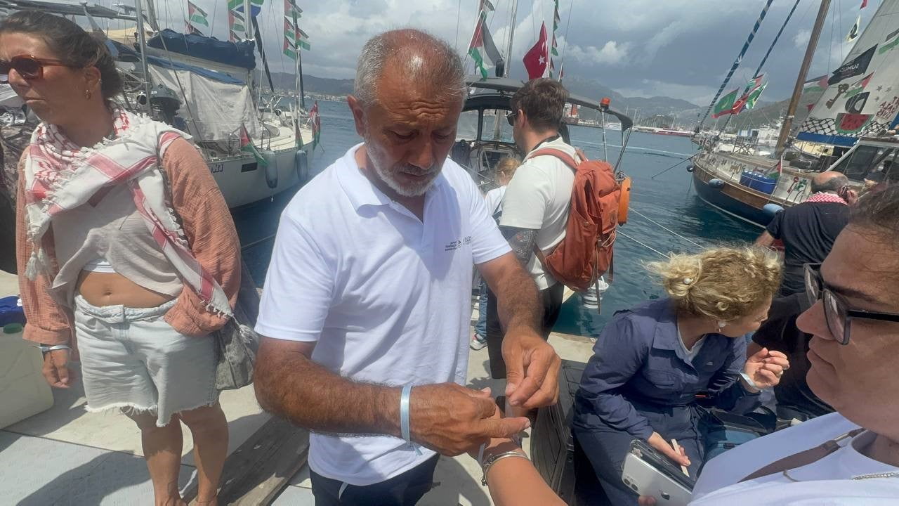 İSRAİL'İN GAZZE'YE YÖNELİK ABLUKASINI KIRMAK AMACIYLA OLUŞTURULAN GLOBAL SUMUD FİLOSU, MUĞLA'NIN...