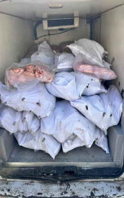 JANDARMA EKİPLERİNİN İHBARI ÜZERİNE DENETLENEN ARAÇTA 1,5 TON İÇ YAĞ İLE 140 ADET KOKOREÇ ELE...