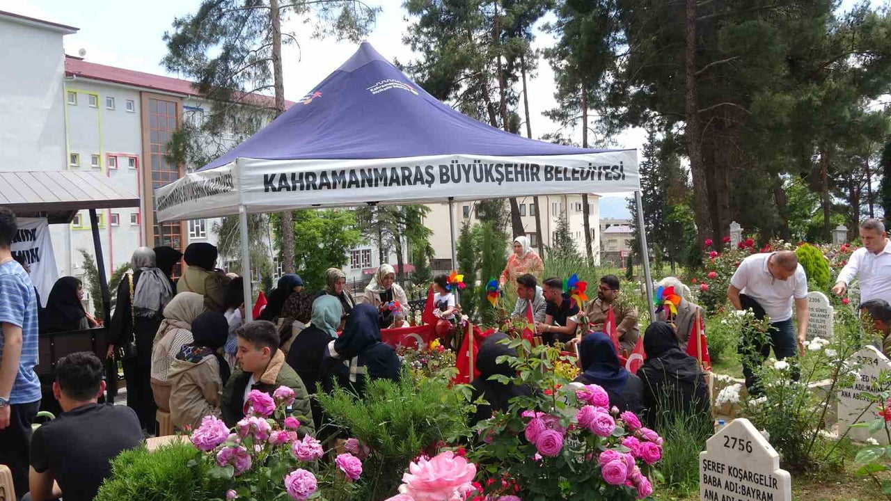 KAHRAMANMARAŞ'TA YAŞANAN OKUL SALDIRISINDA HAYATINI KAYBEDEN ÖĞRENCİLERİN KABİRLERİ, KURBAN...