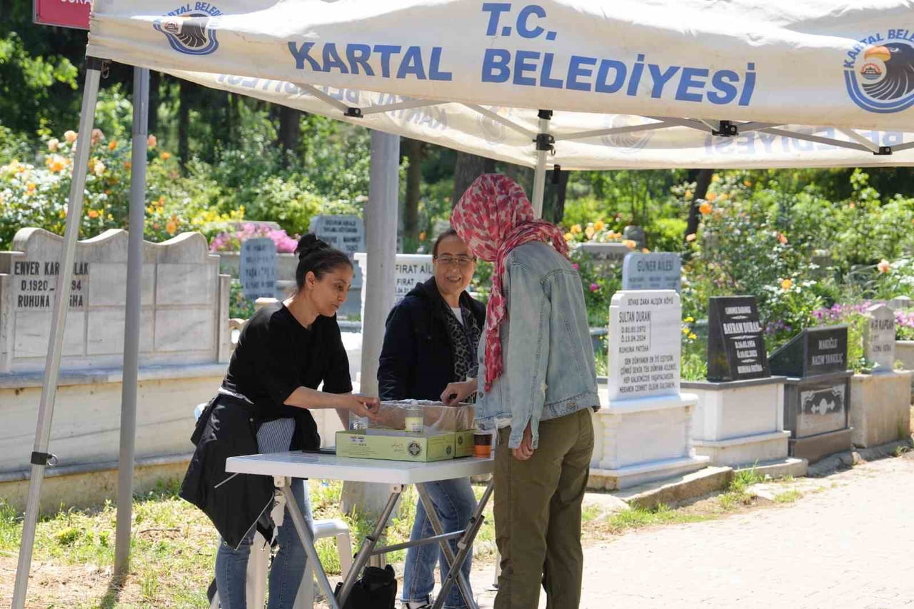 KARTAL BELEDİYESİ TARAFINDAN KURBAN BAYRAMI DOLAYISIYLA YAKINLARININ KABİRLERİNİ ZİYARET ETMEK...