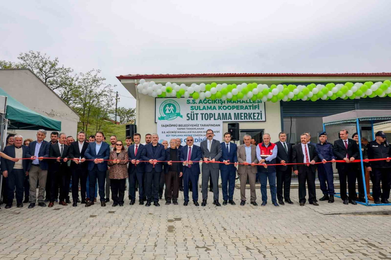 KASTAMONU’NUN TAŞKÖPRÜ İLÇESİNDE TAŞKÖPRÜ BELEDİYESİ TARAFINDAN YAPIMI TAMAMLANAN SÜT TOPLAMA...