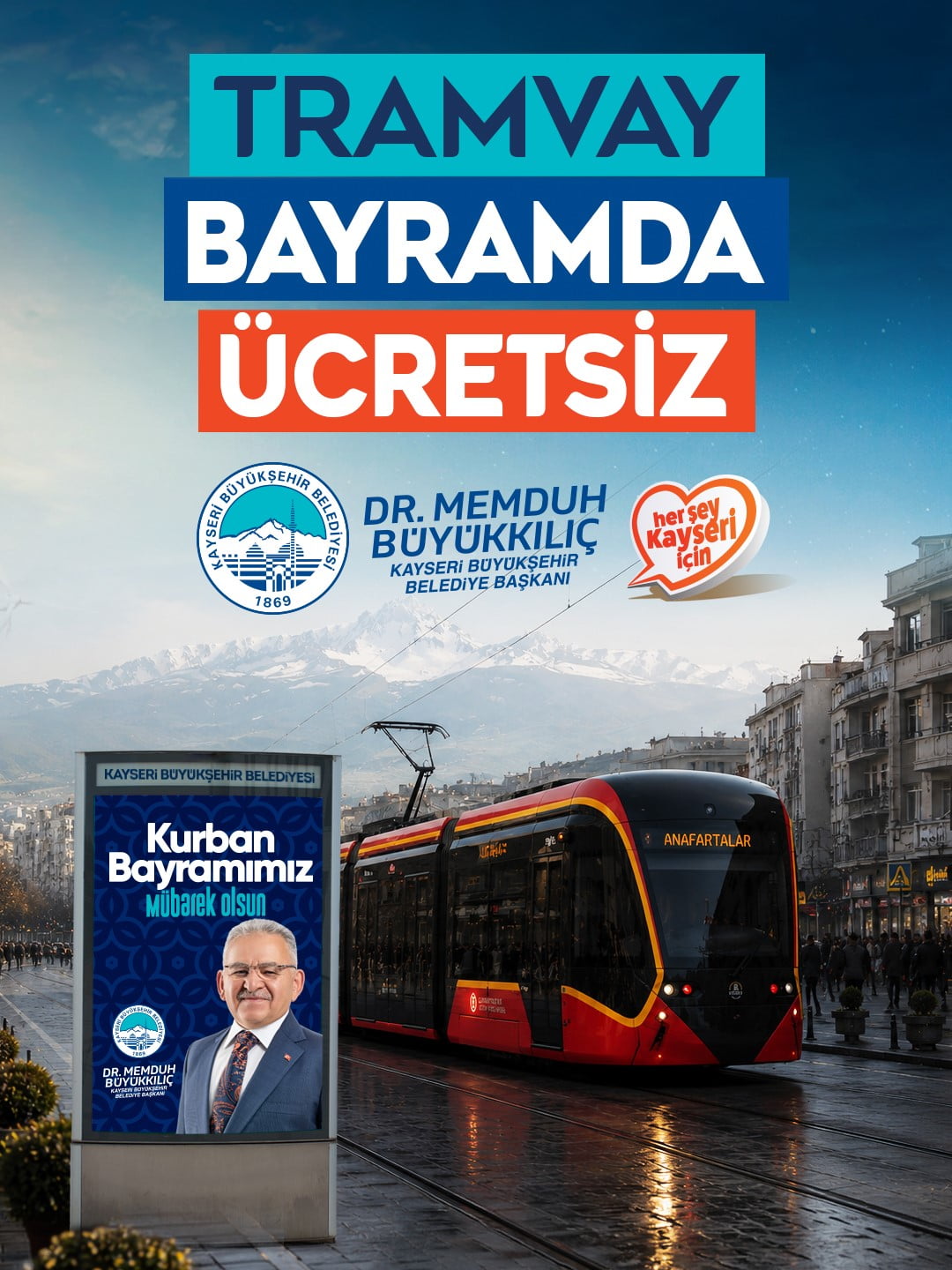 KAYSERİ BÜYÜKŞEHİR BELEDİYE BAŞKANI DR. MEMDUH BÜYÜKKILIÇ; KURBAN BAYRAMI BOYUNCA VATANDAŞLARIN...
