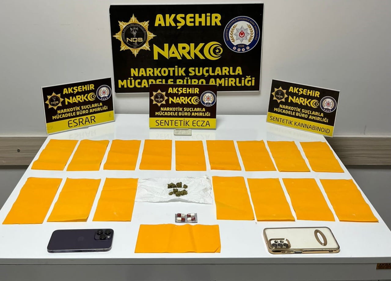 KONYA’NIN AKŞEHİR İLÇESİNDE İLÇE EMNİYET MÜDÜRLÜĞÜ NARKOTİK EKİPLERİNCE DÜZENLENEN OPERASYONDA...