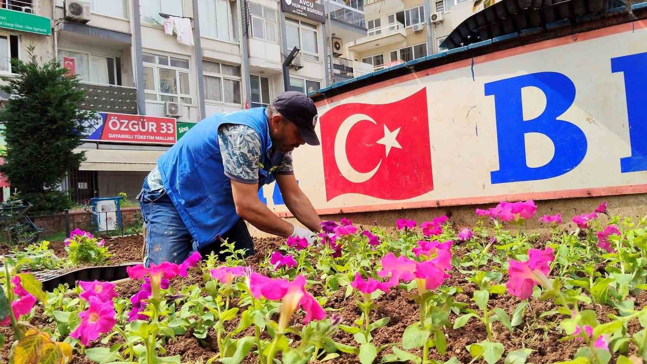 MERSİN'İN MERKEZ İLÇE AKDENİZ BELEDİYESİ, BAHARIN GELİŞİYLE BİRLİKTE İLÇE GENELİNDEKİ PARK, YEŞİL...