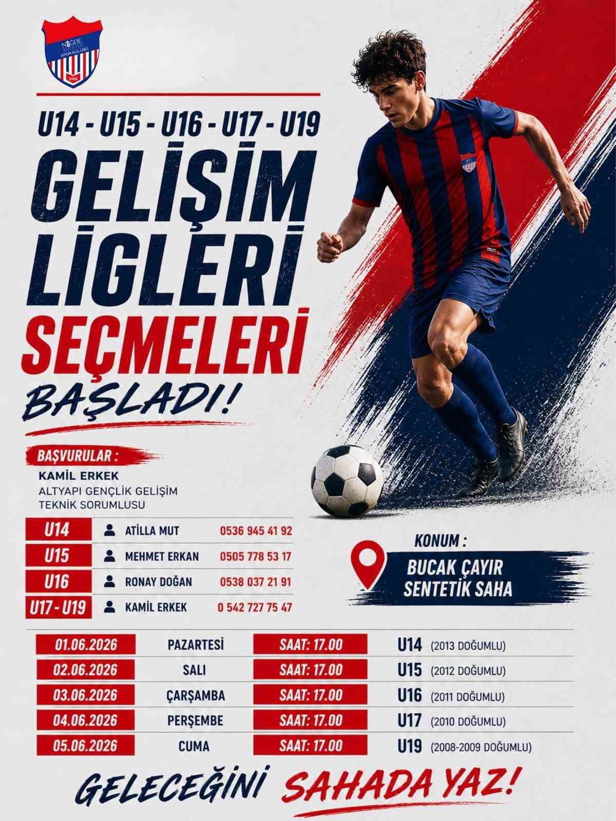 NİĞDE BELEDİYESİ SPOR KULÜBÜ GELECEĞİN YILDIZLARINI ARIYOR