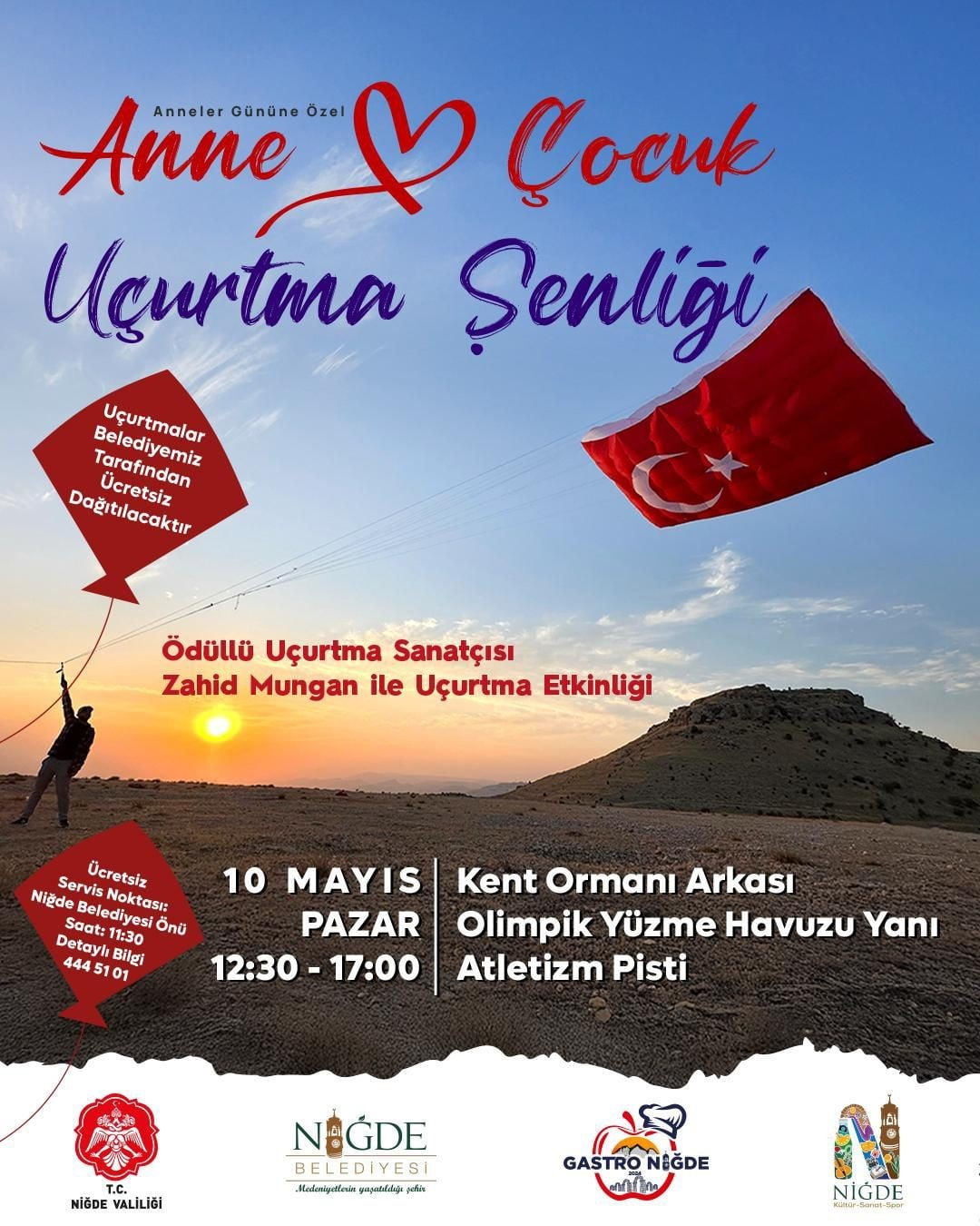 NİĞDE’DE ANNELER GÜNÜ’NE ÖZEL UÇURTMA ŞENLİĞİ DÜZENLENECEK