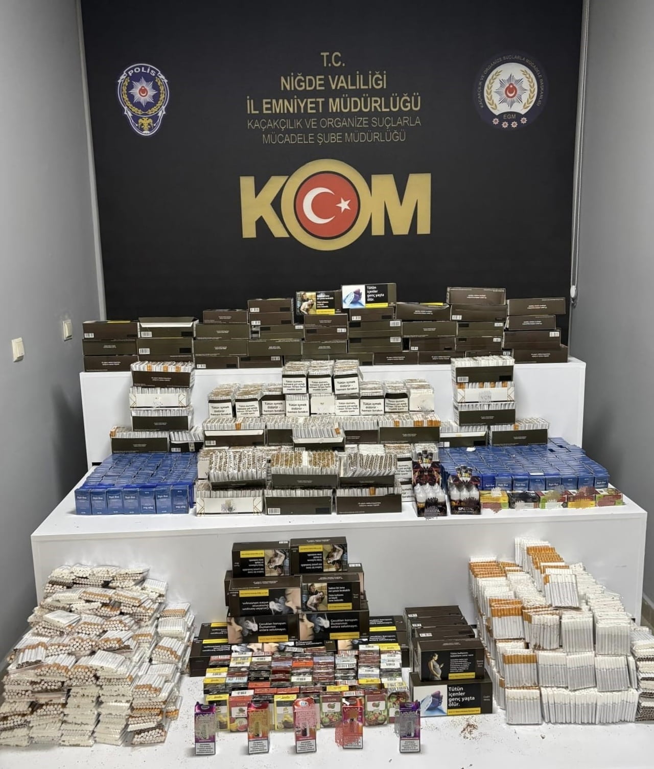NİĞDE’DE KAÇAK TÜTÜN VE TÜTÜN MAMULLERİ OPERASYONU